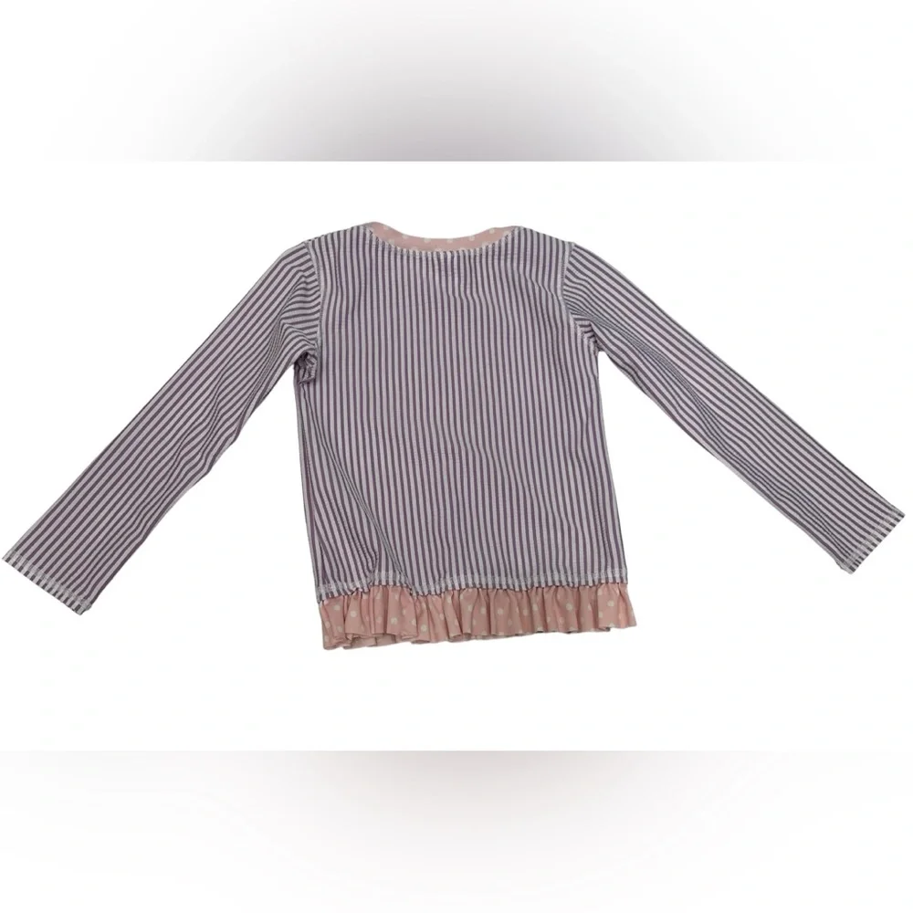 Ruffle Butts‎ • Purple Stripes  Long-Sleeve Rash Guard top- Girls Size 5